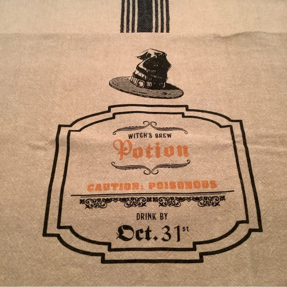 Halloween 2 Kitchen Tea Towels Witches Brew Potion Witch Crafters 100% Cotton